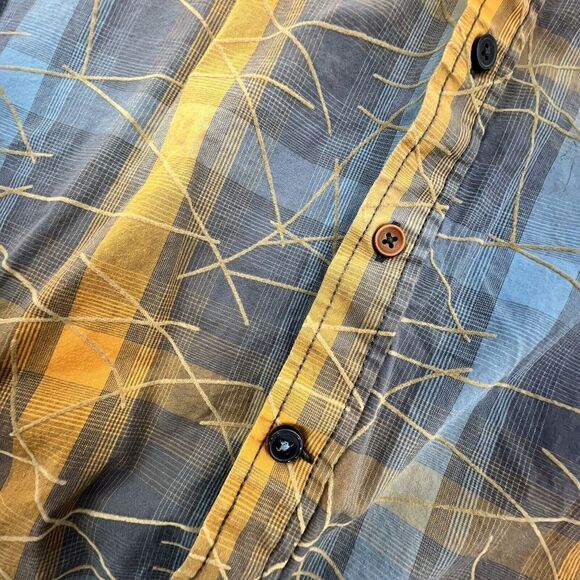 Engbers Regular Fit Yellow Blue Plaid Short Sleeve Button Down Size 2XL - Picture 2 of 7